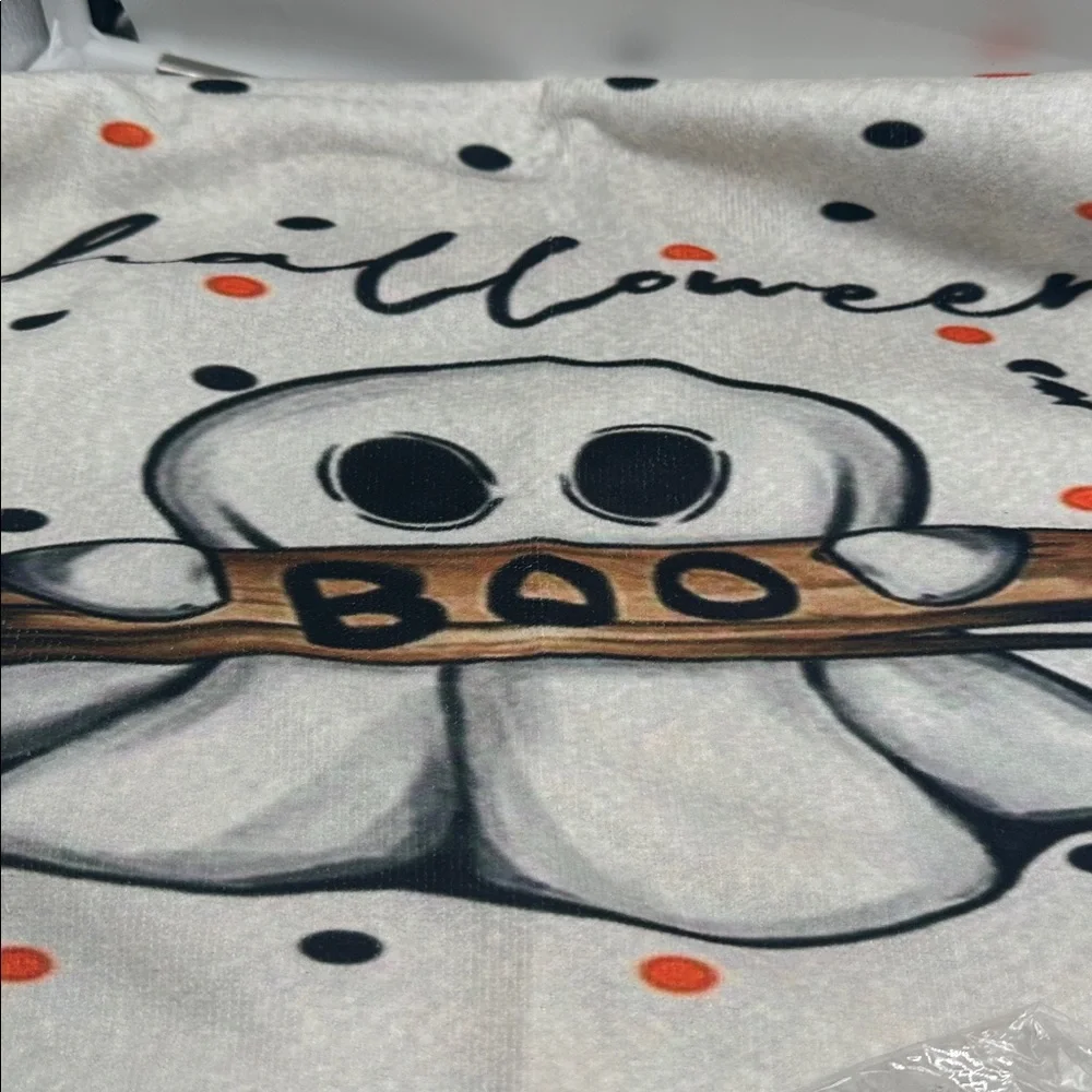 Halloween Fall Set of 8 Ghost and Pumpkin Themed Dish or Hand Towels NWT